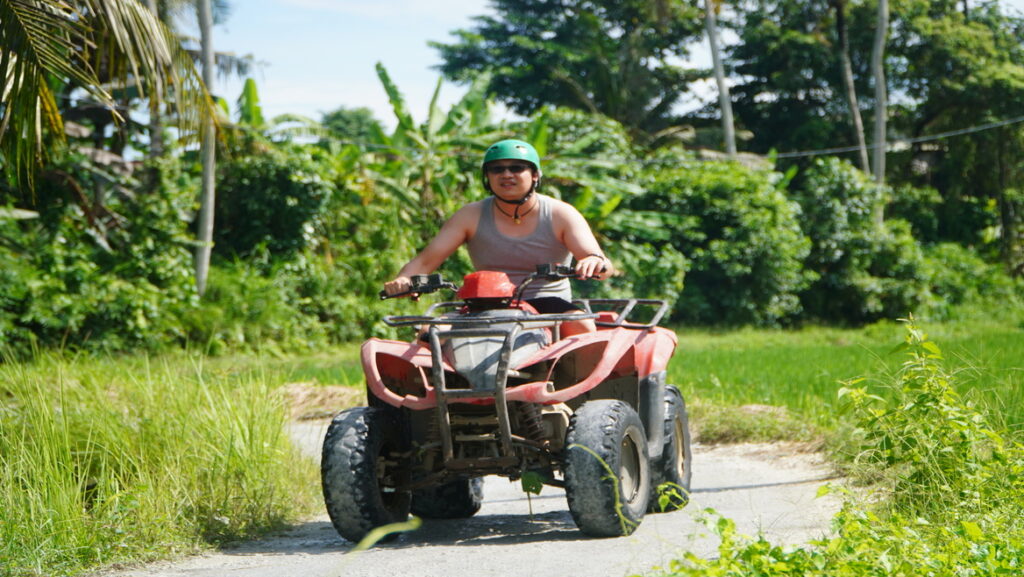 ATV Ubud waterfall and cave adventure in Bali jungle